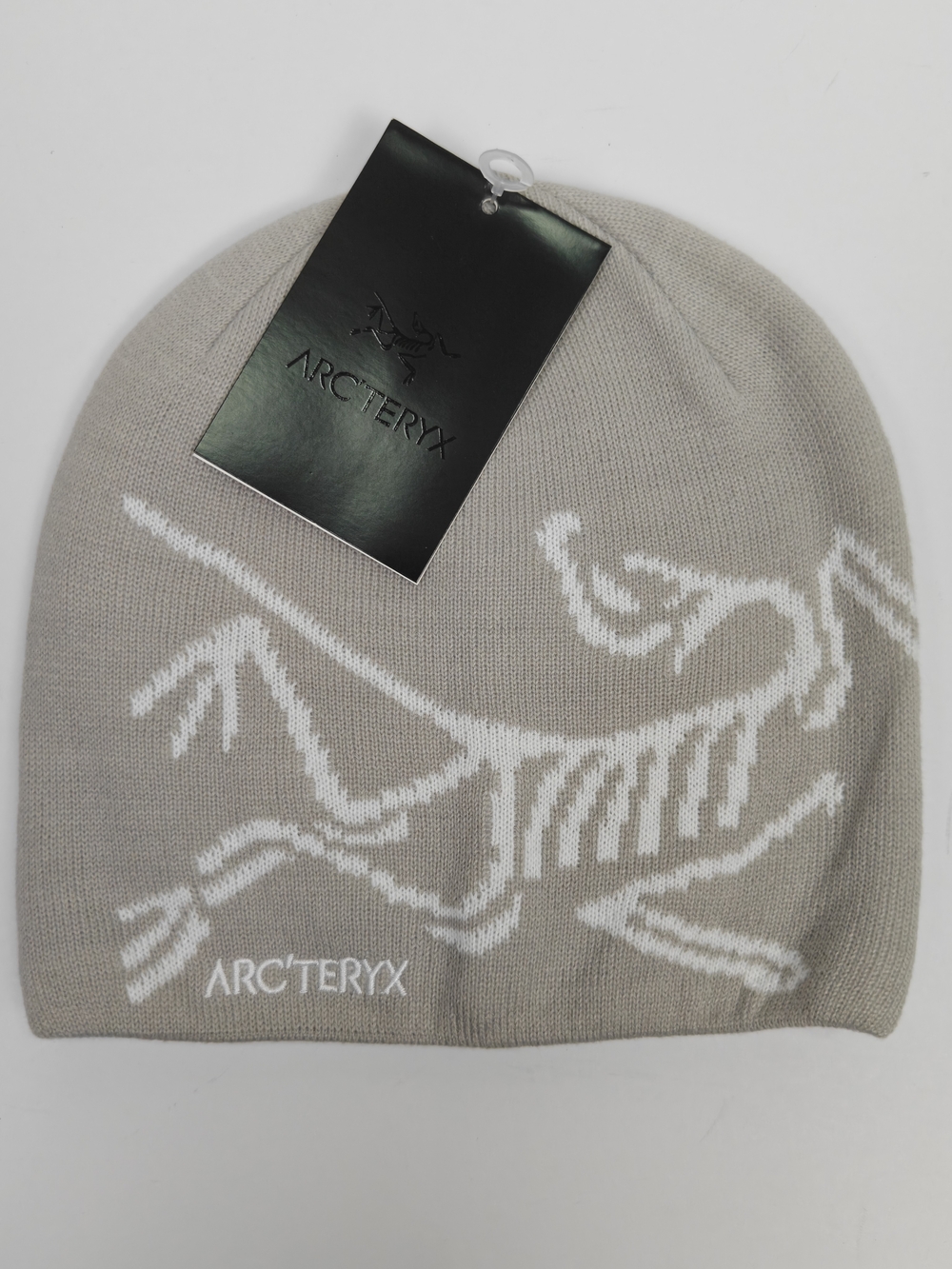 Arc'teryx Grey And White Bird Head Toque Skullcap Beanie